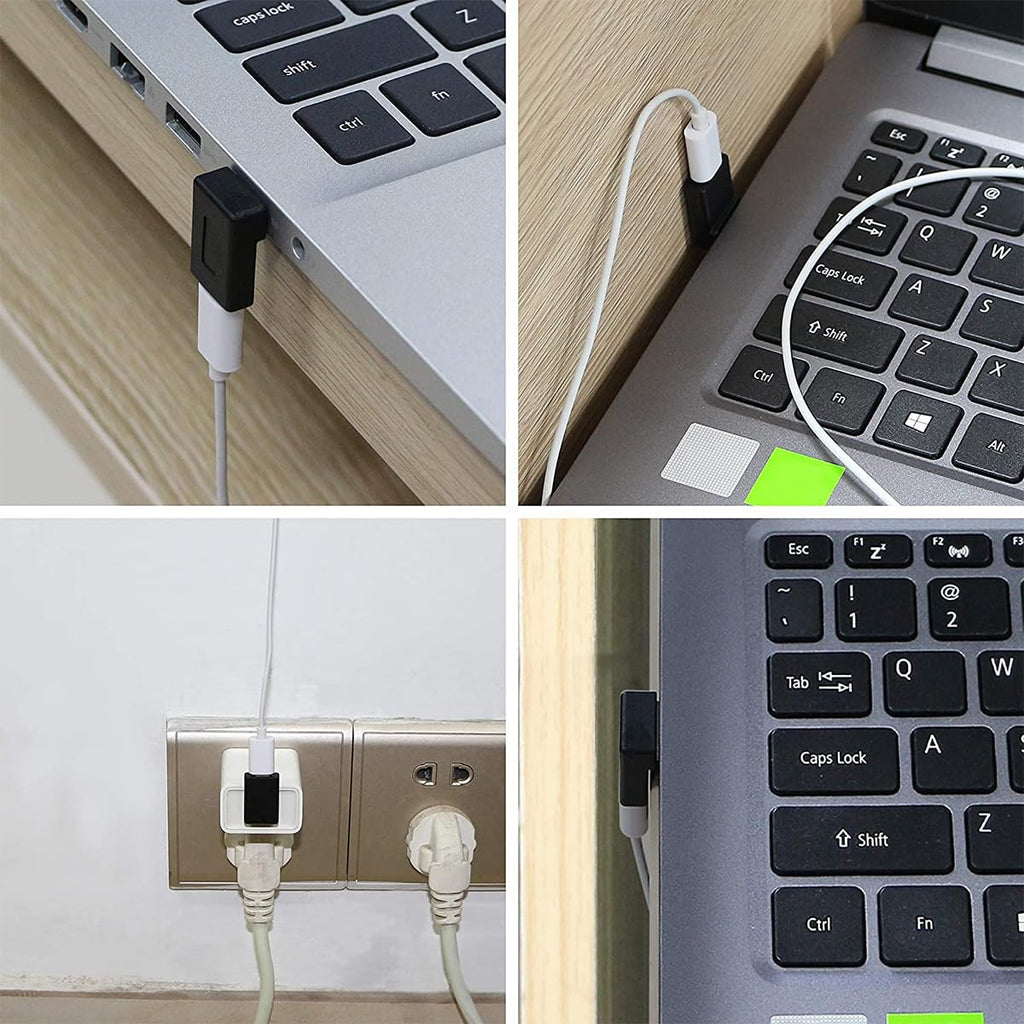90 Degree USB-A to USB-C Adapter Right Angle – USB 3.2 10Gbps USB-A Male to USB-C Female Converter for Laptop PC Charger Hub