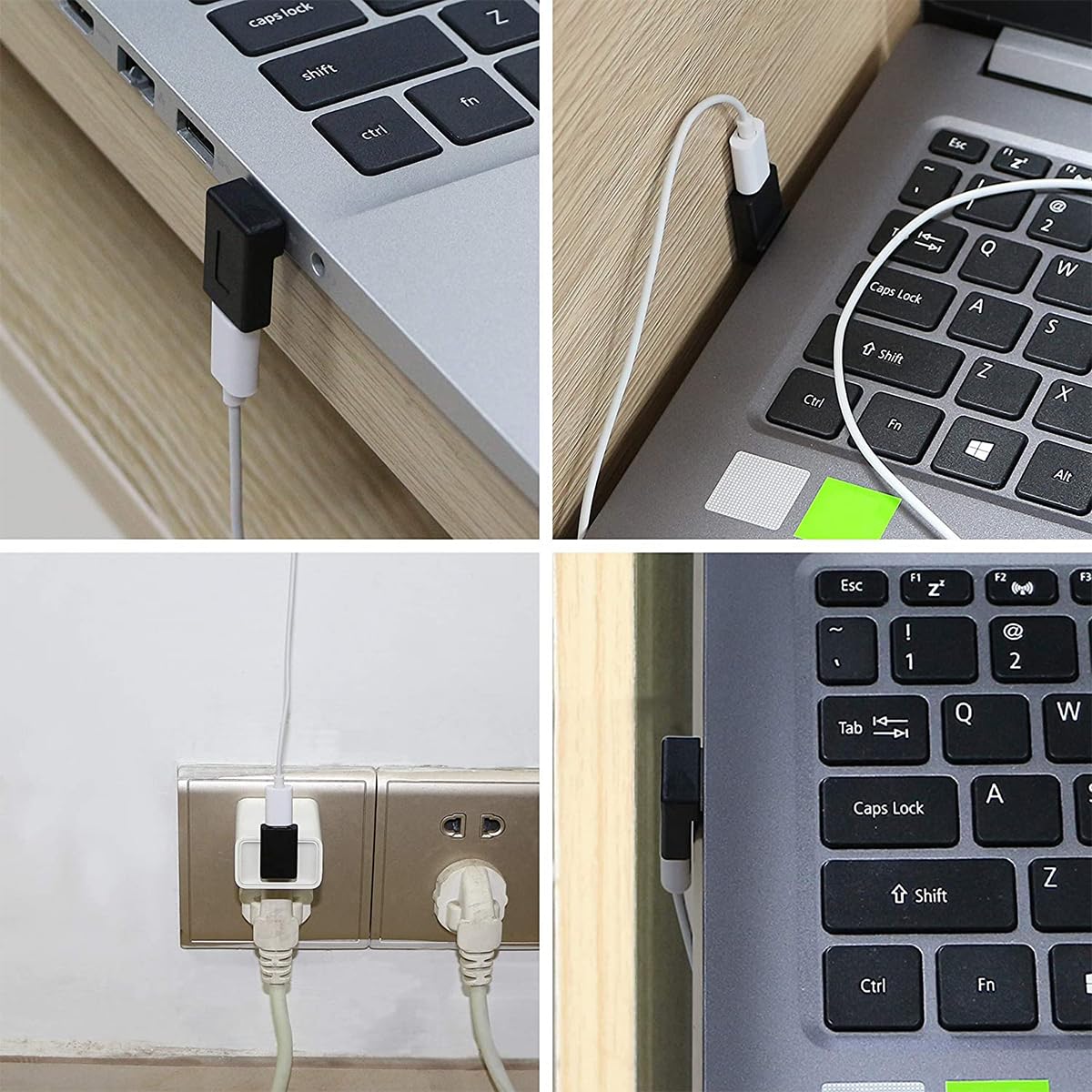 90 Degree USB-A to USB-C Adapter Right Angle – USB 3.2 10Gbps USB-A Male to USB-C Female Converter for Laptop PC Charger Hub