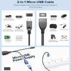 Micro USB OTG Cable with Power Supply 2-in-1 Adapter – Compatible with Fire TV Stick 4K, PlayStation Classic, Chromecast, Raspberry Pi