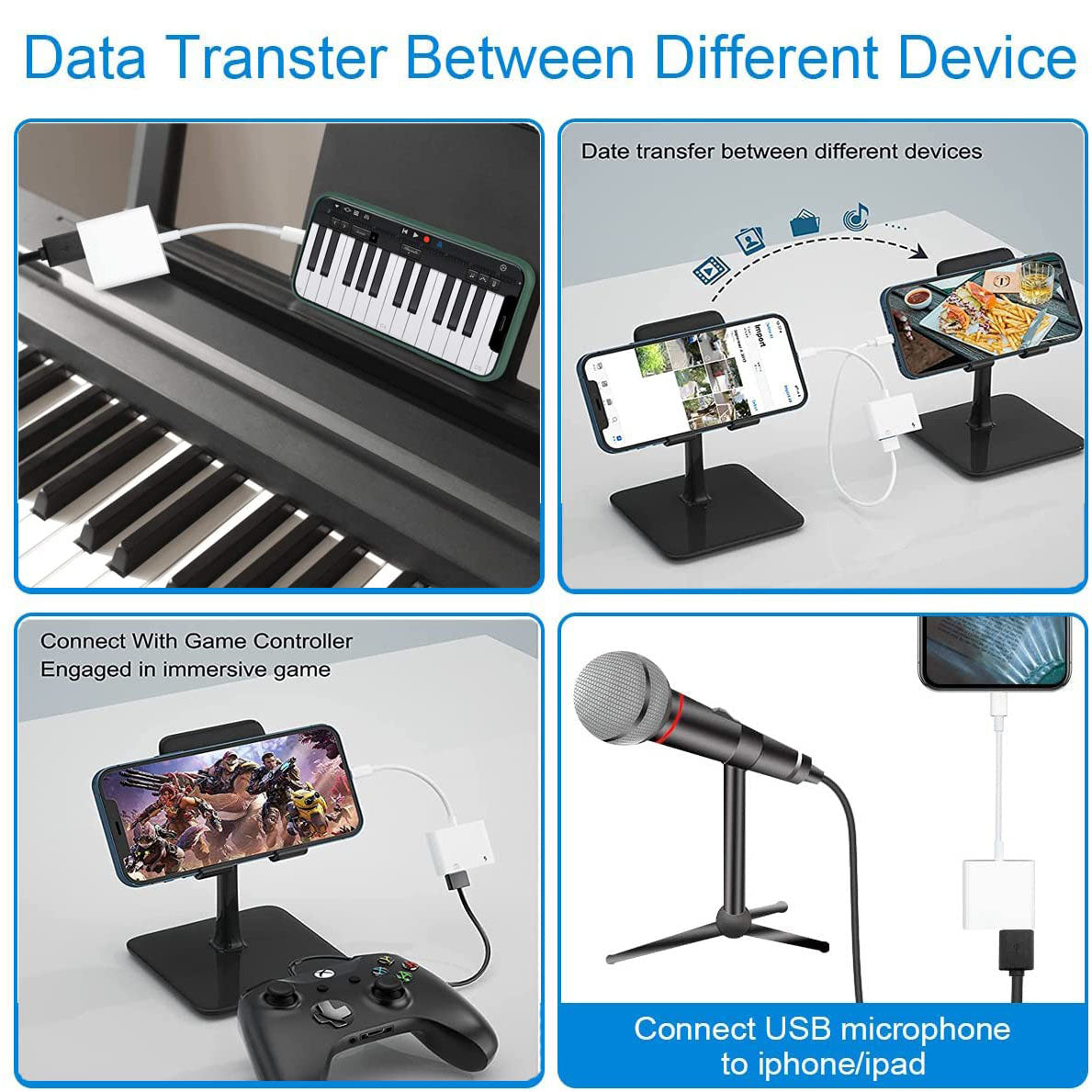 Lightning-Compatible to USB 3.0 OTG Adapter with Charging Port – 5Gbps File Transfer for iPhone iPad Camera Card Reader Flash Drive Keyboard