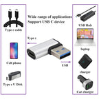 Right Angle USB C to USB A 3.0 Adapter 90 Degree USB Type C Female to USB 3.0 A Male Converter (OTG) for PC Laptops Power Banks Chargers More USB and Type-C Devices