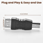 USB Type B Male to USB-A Female Adapter USB 2.0 480Mbps Plug and Play Compatible with Printer Scanner Fax Machine PC Laptop