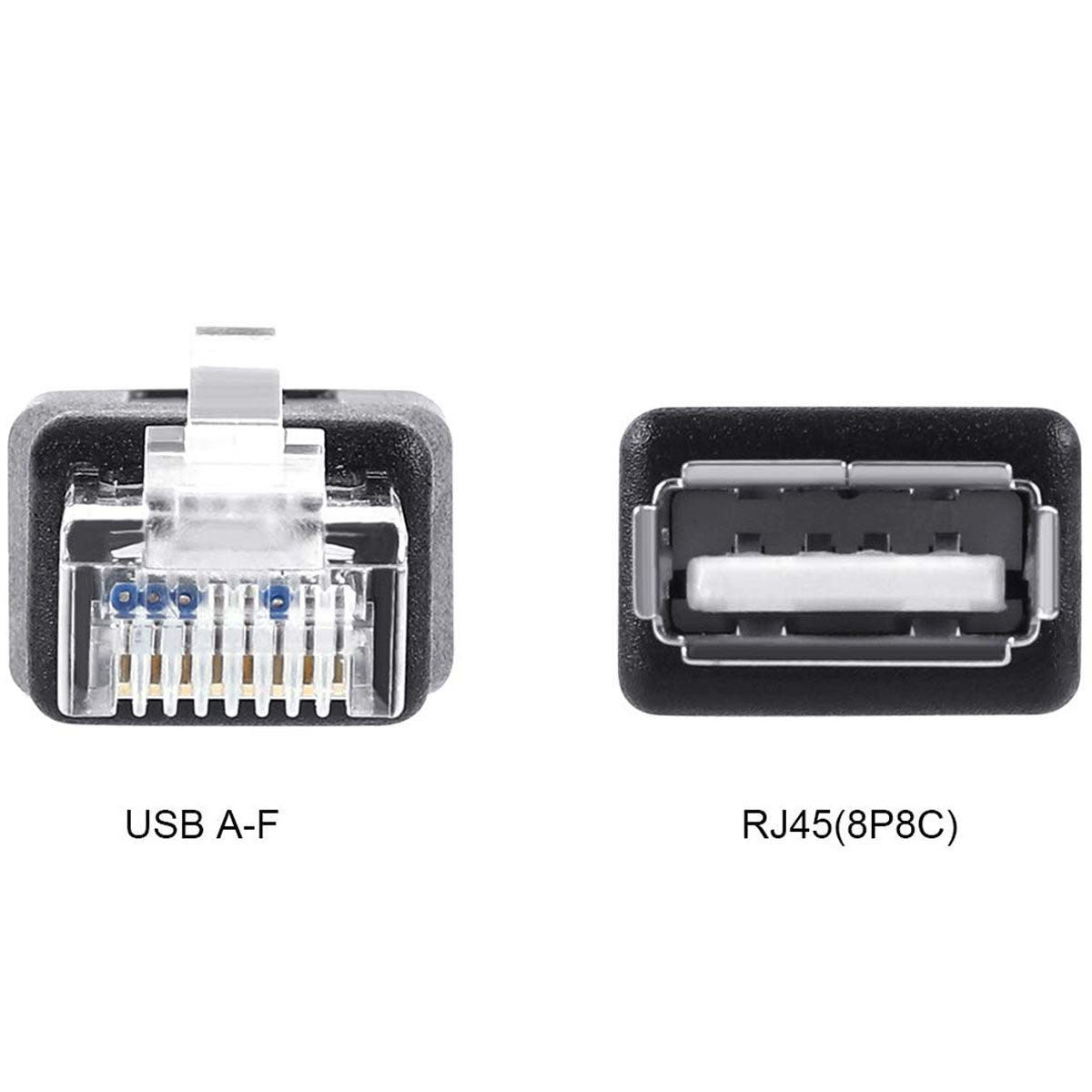 USB-A 2.0 Female to RJ45 Male Adapter – USB to Ethernet Plug Converter for ADSL Modem Router PoE Switch (Not a USB Network Card)