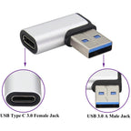 Right Angle USB C to USB A 3.0 Adapter 90 Degree USB Type C Female to USB 3.0 A Male Converter (OTG) for PC Laptops Power Banks Chargers More USB and Type-C Devices