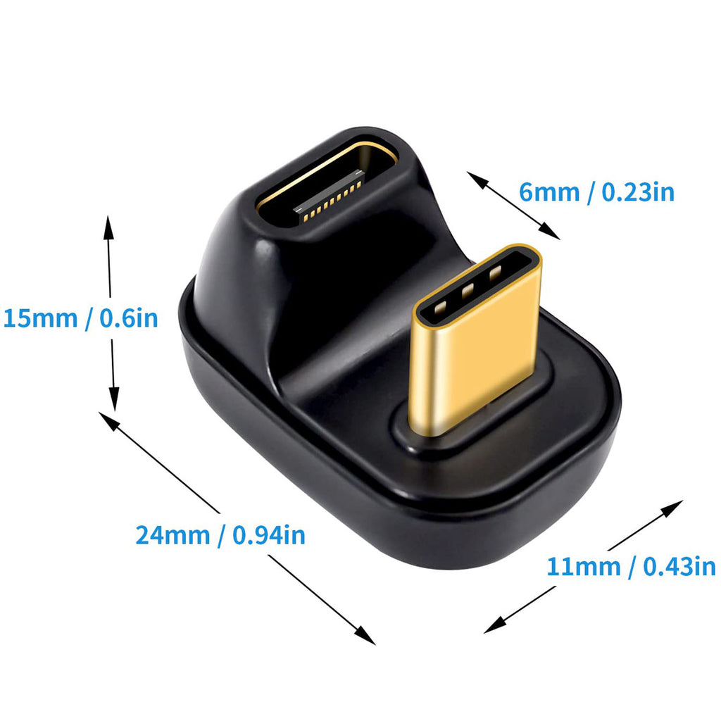 USB C 180 Degree Adapter 40Gbps and 100w Fast Charging U-Shaped Type C Male to Female Adapter Compatible Thunderbolt 3 for ROG Ally Steam Deck