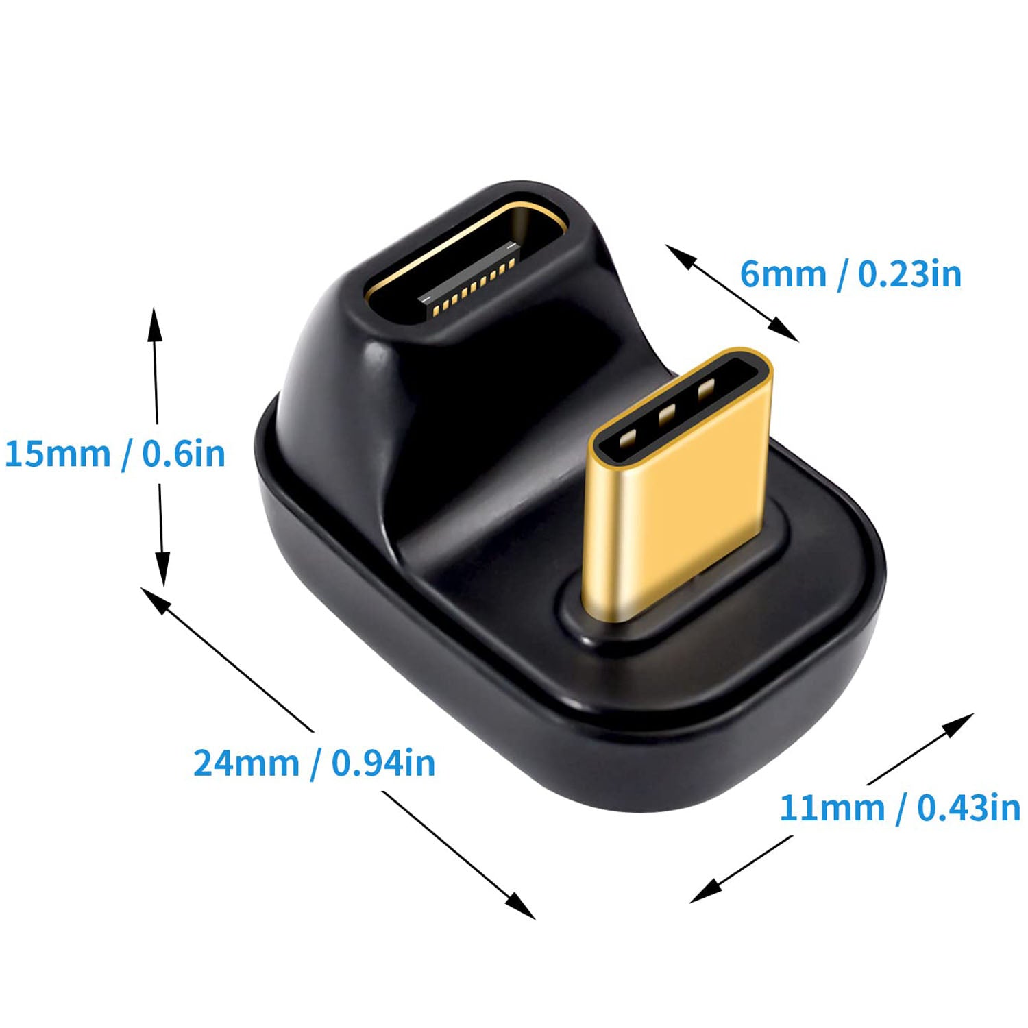 USB C 180 Degree Adapter 40Gbps and 100w Fast Charging U-Shaped Type C Male to Female Adapter Compatible Thunderbolt 3 for ROG Ally Steam Deck