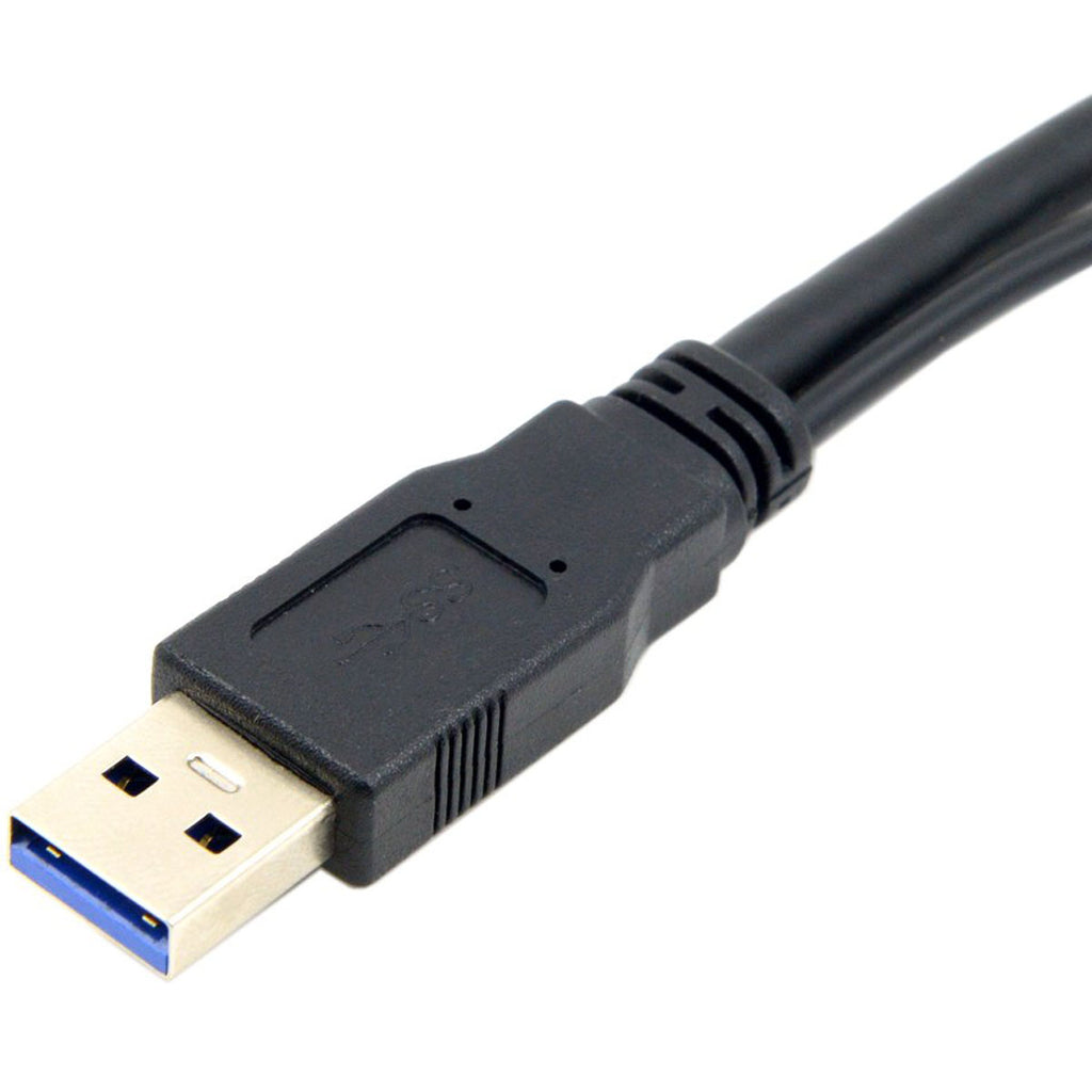 USB 3.0 Y Cable 1 Male to Dual Female Splitter – USB 3.0 Data & Power + USB 2.0 Power for 2.5" Portable Hard Drive 30cm