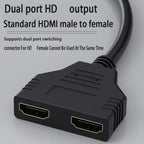 1-in-2-Out HDMI-compatible Splitter Cable – Male to 2×Female 1080P Mirror Only for TV Monitor Projector Xbox PS3 30cm
