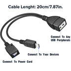 Micro USB OTG Cable with Power Supply 2-in-1 Adapter – Compatible with Fire TV Stick 4K, PlayStation Classic, Chromecast, Raspberry Pi