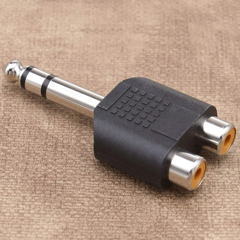 6.35mm (1/4 Inch) Stereo TRS Male to Dual RCA Female Adapter – Audio Splitter for Home Theater Amplifier DJ Mixer Speaker