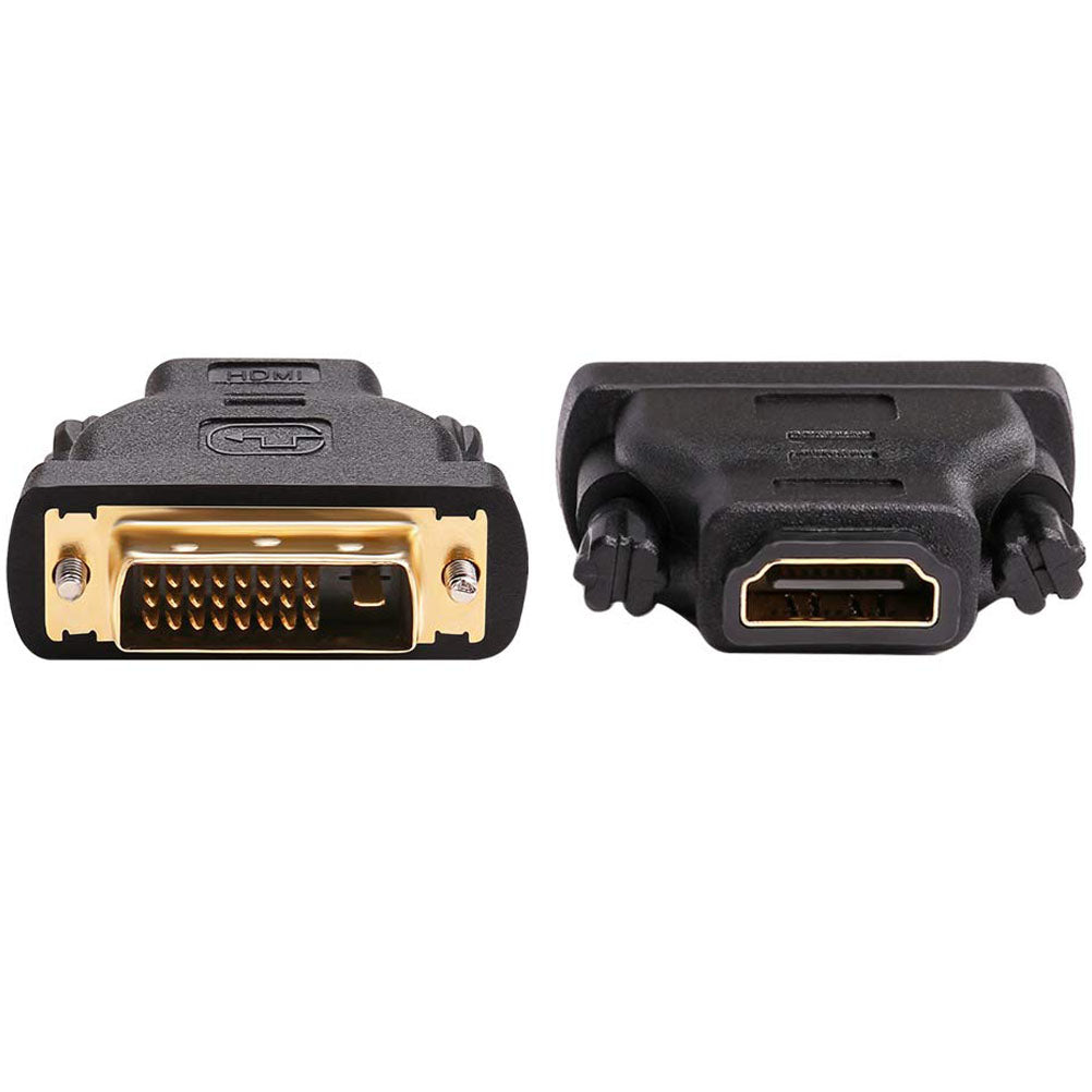 DVI-D 24+1 Male to HDMI-Compatible Female Adapter Bidirectional – 4K@30Hz 1080P Gold-Plated Thumbscrew for PC Monitor TV Gaming Console