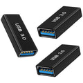 USB 3.0 Female to Female Adapter Coupler – Connect Two USB-A Male Cables Extension Connector Compatible with PC Laptop Power Bank