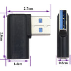 90 Degree USB C Female to USB 3.0 Male Adapter Right Angle USB Type C to USB 3.0 A Converter On The Go(OTG) for PC Laptops Power Banks Chargers More USB and Type-C Devices