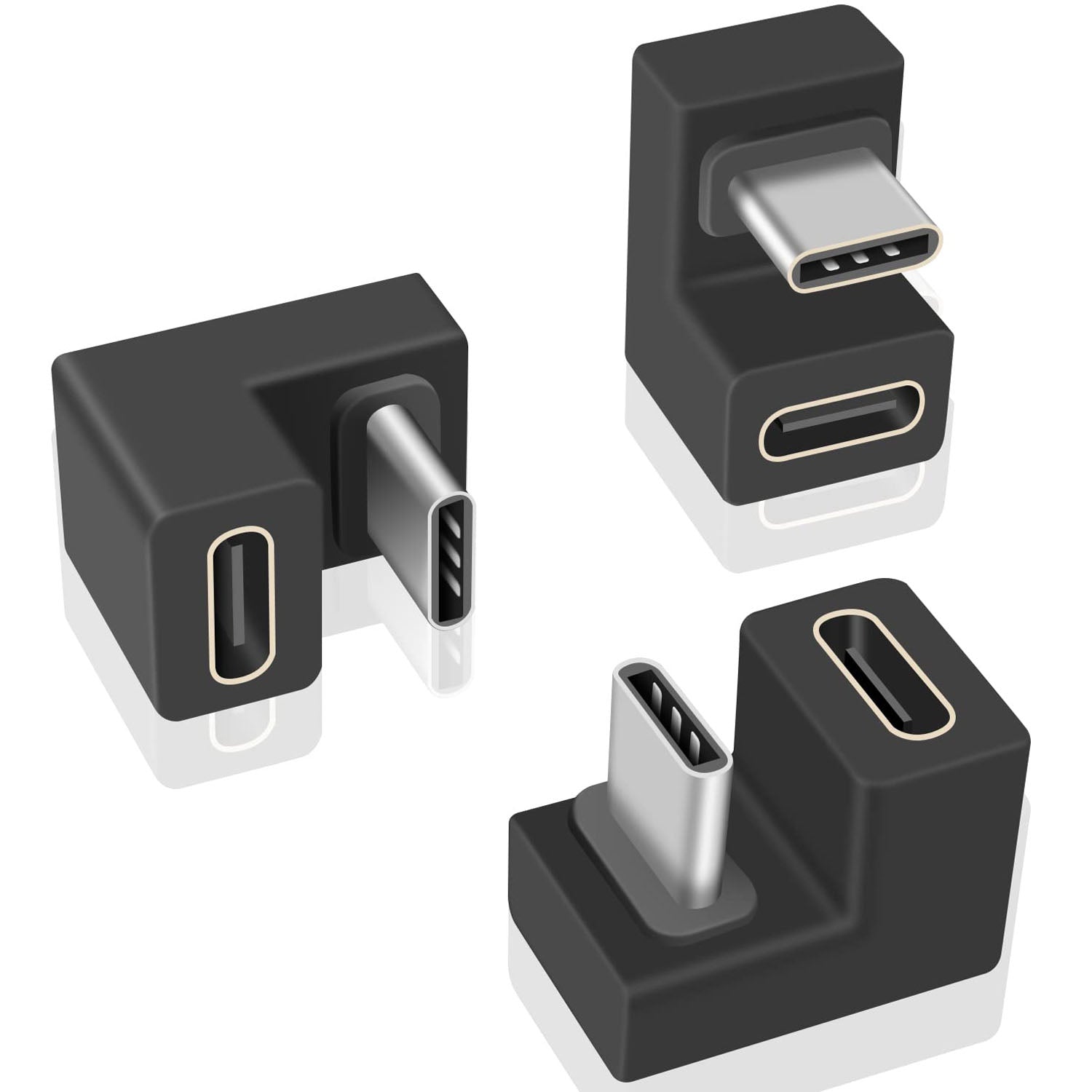 USB C U Shape Adapter USB C 180 Degree Adapter 10Gbps USBC to USBC Extension Adapter with (Type-C 3.1 Gen 2) Data Fast Charging Connector for Mobile Phone Laptop Galaxy