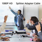 1-in-2-Out HDMI-compatible Splitter Cable – Male to 2×Female 1080P Mirror Only for TV Monitor Projector Xbox PS3 30cm