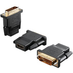 DVI-D 24+1 Male to HDMI-Compatible Female Adapter Bidirectional – 1080P@60Hz 24K Gold-Plated for PC Monitor Projector TV Gaming Console