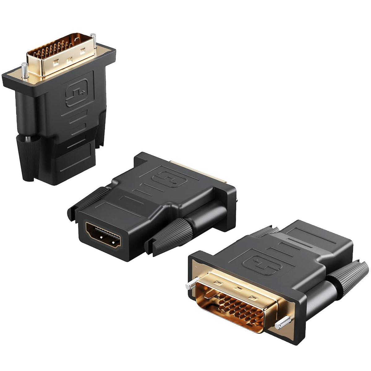 DVI-D 24+1 Male to HDMI-Compatible Female Adapter Bidirectional – 1080P@60Hz 24K Gold-Plated for PC Monitor Projector TV Gaming Console