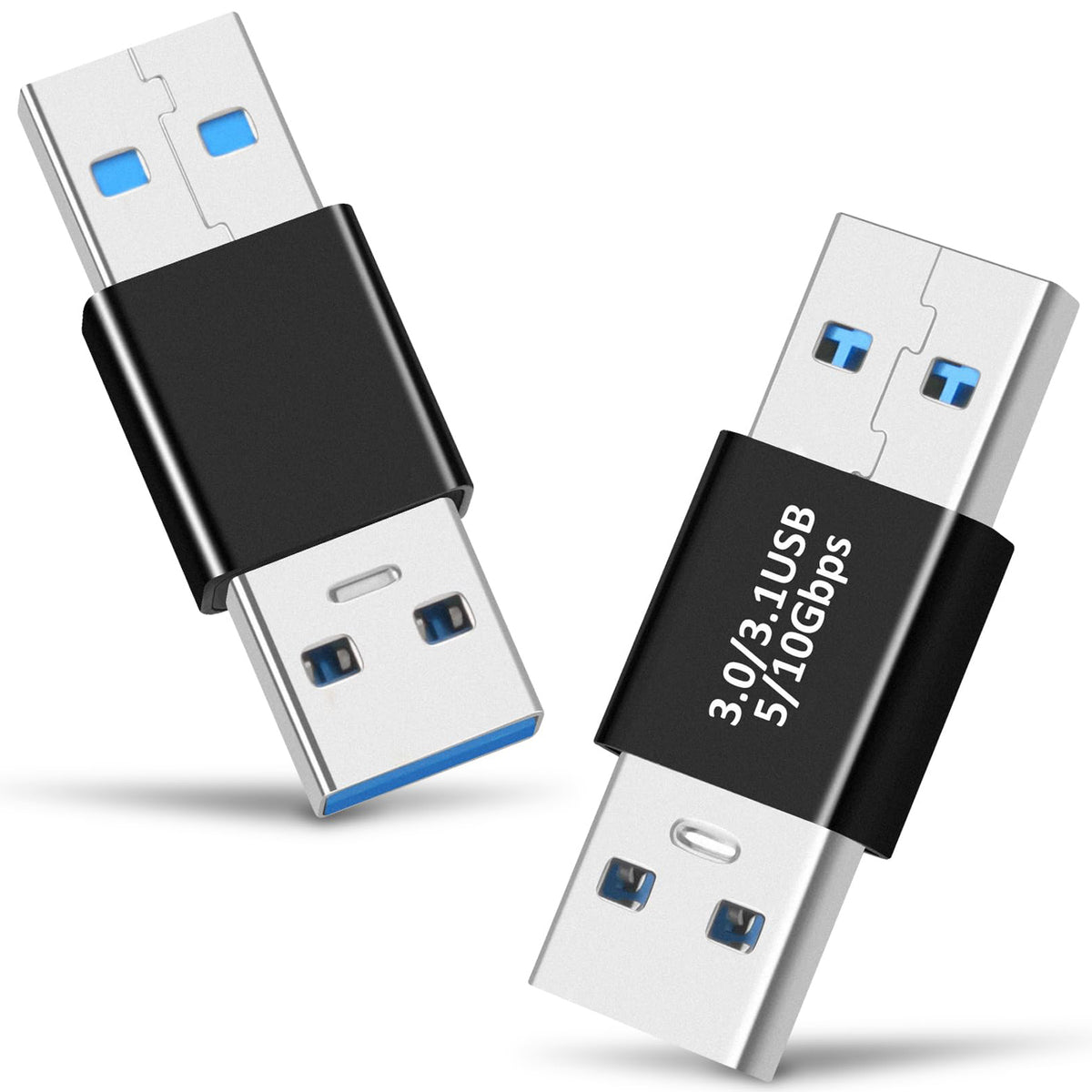 USB 3.0 Male to Male Adapter USB-A to USB-A Coupler Extension Connector Compatible with PC Laptop Webcam Hard Drive