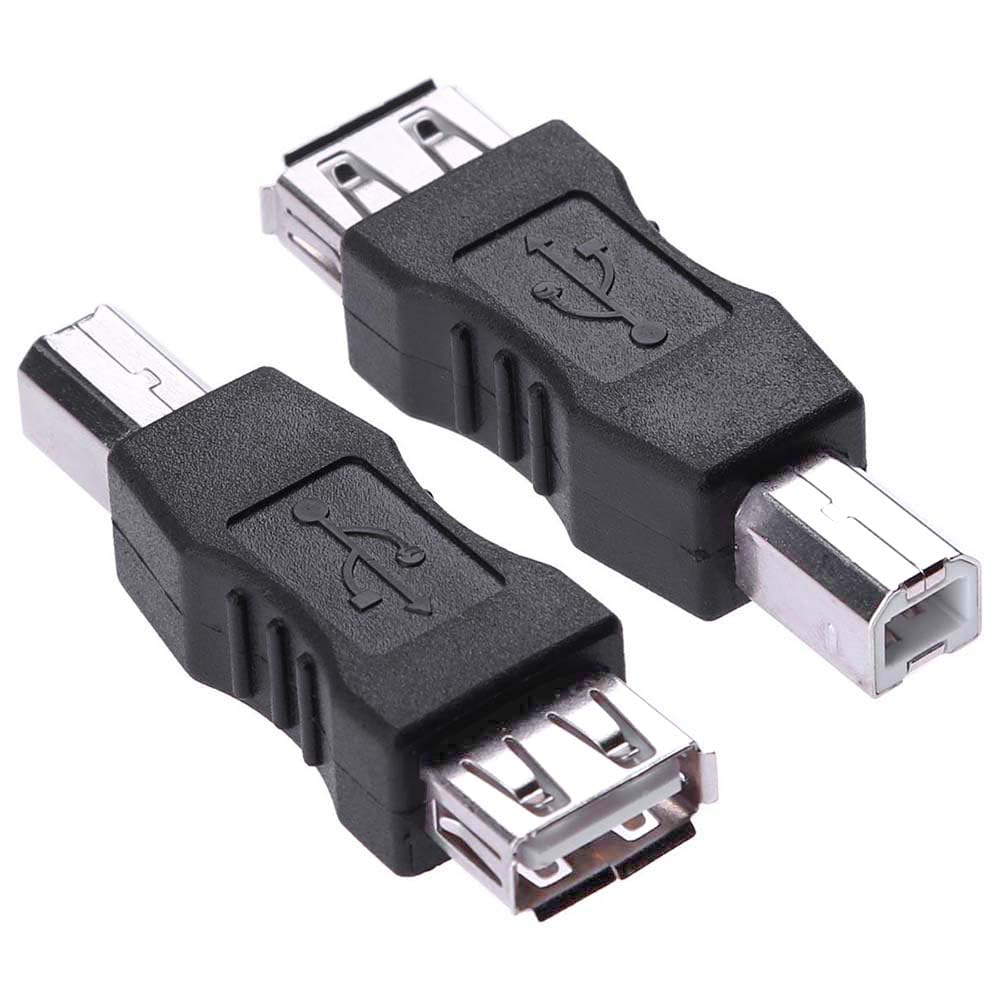 USB Type B Male to USB-A Female Adapter USB 2.0 480Mbps Plug and Play Compatible with Printer Scanner Fax Machine PC Laptop