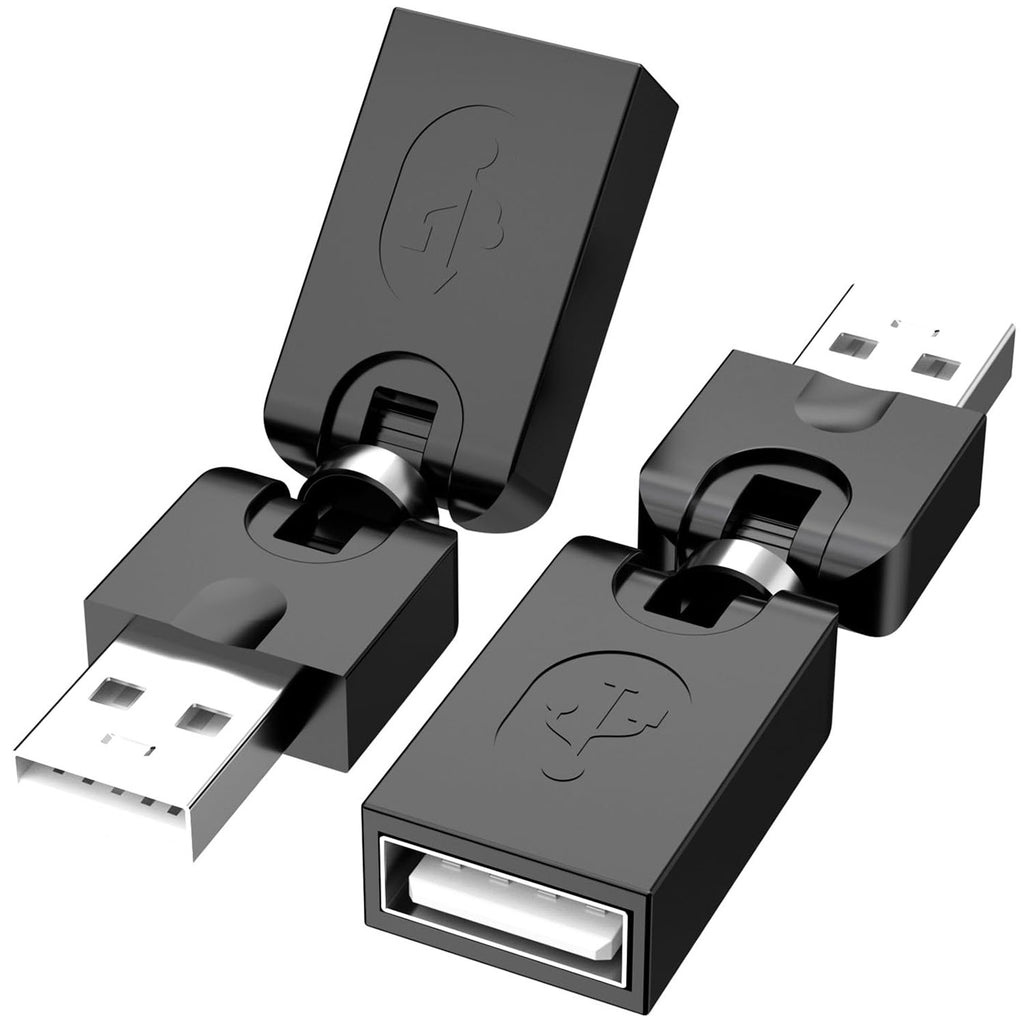 360° Rotating USB 2.0 Male to Female Adapter 90° Foldable Extension Converter – Compatible with Laptop, PC, TV, Hard Drive