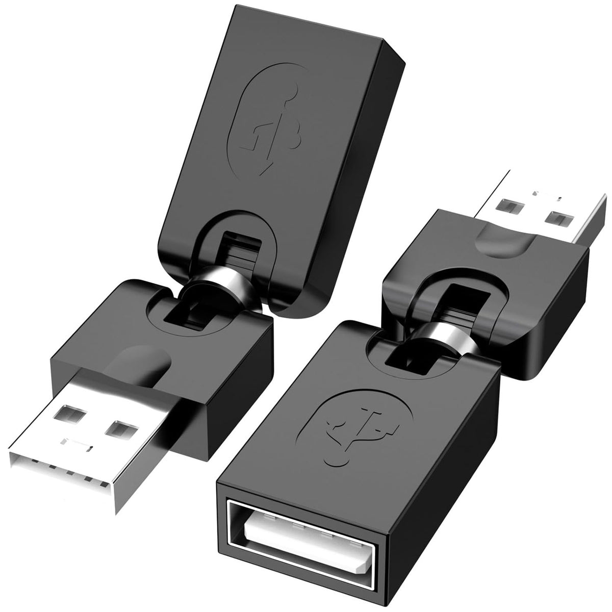 360° Rotating USB 2.0 Male to Female Adapter 90° Foldable Extension Converter – Compatible with Laptop, PC, TV, Hard Drive