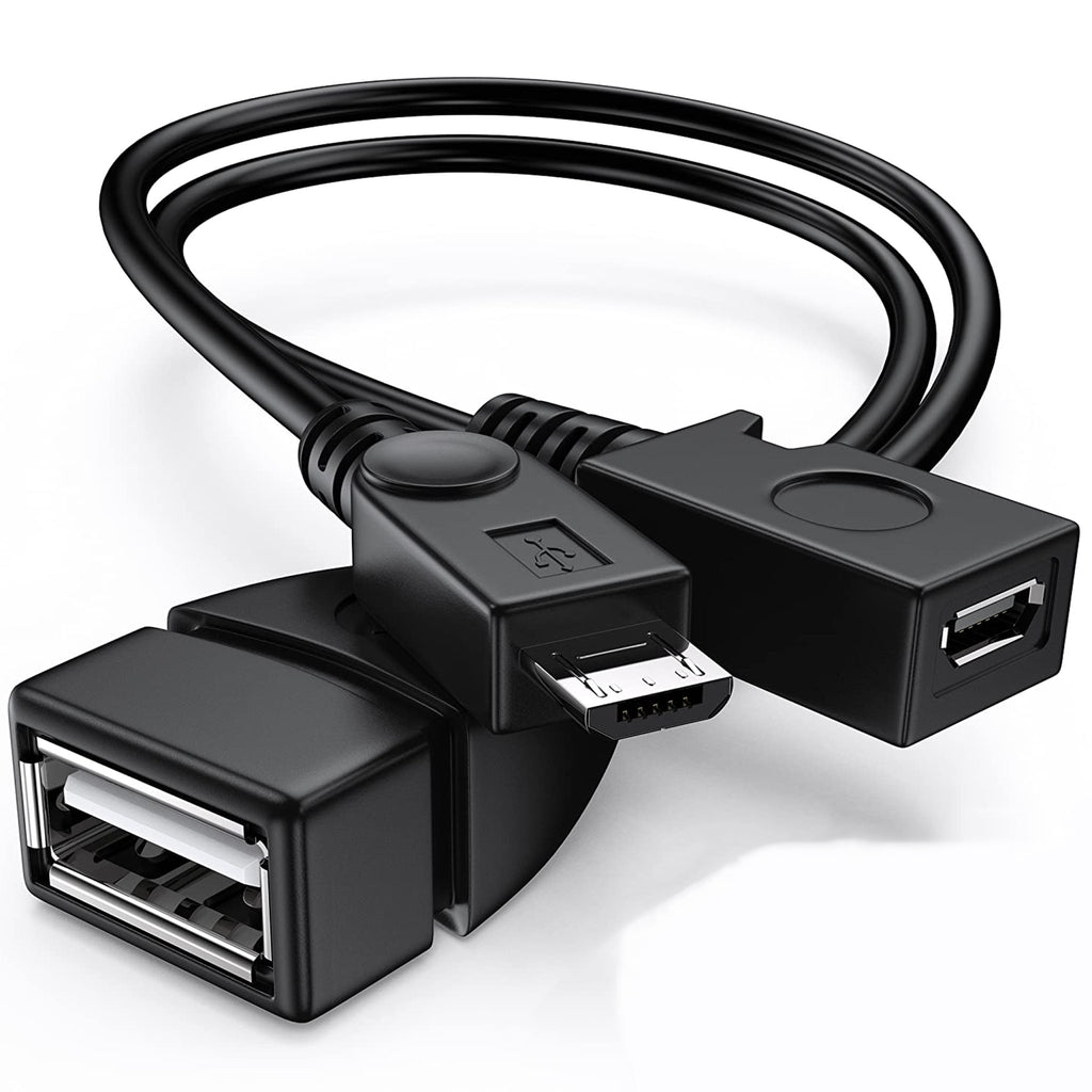 Micro USB OTG Cable with Power Supply 2-in-1 Adapter – Compatible with Fire TV Stick 4K, PlayStation Classic, Chromecast, Raspberry Pi