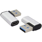 Right Angle USB C to USB A 3.0 Adapter 90 Degree USB Type C Female to USB 3.0 A Male Converter (OTG) for PC Laptops Power Banks Chargers More USB and Type-C Devices