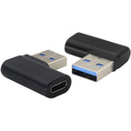 90 Degree USB C Female to USB 3.0 Male Adapter Right Angle USB Type C to USB 3.0 A Converter On The Go(OTG) for PC Laptops Power Banks Chargers More USB and Type-C Devices