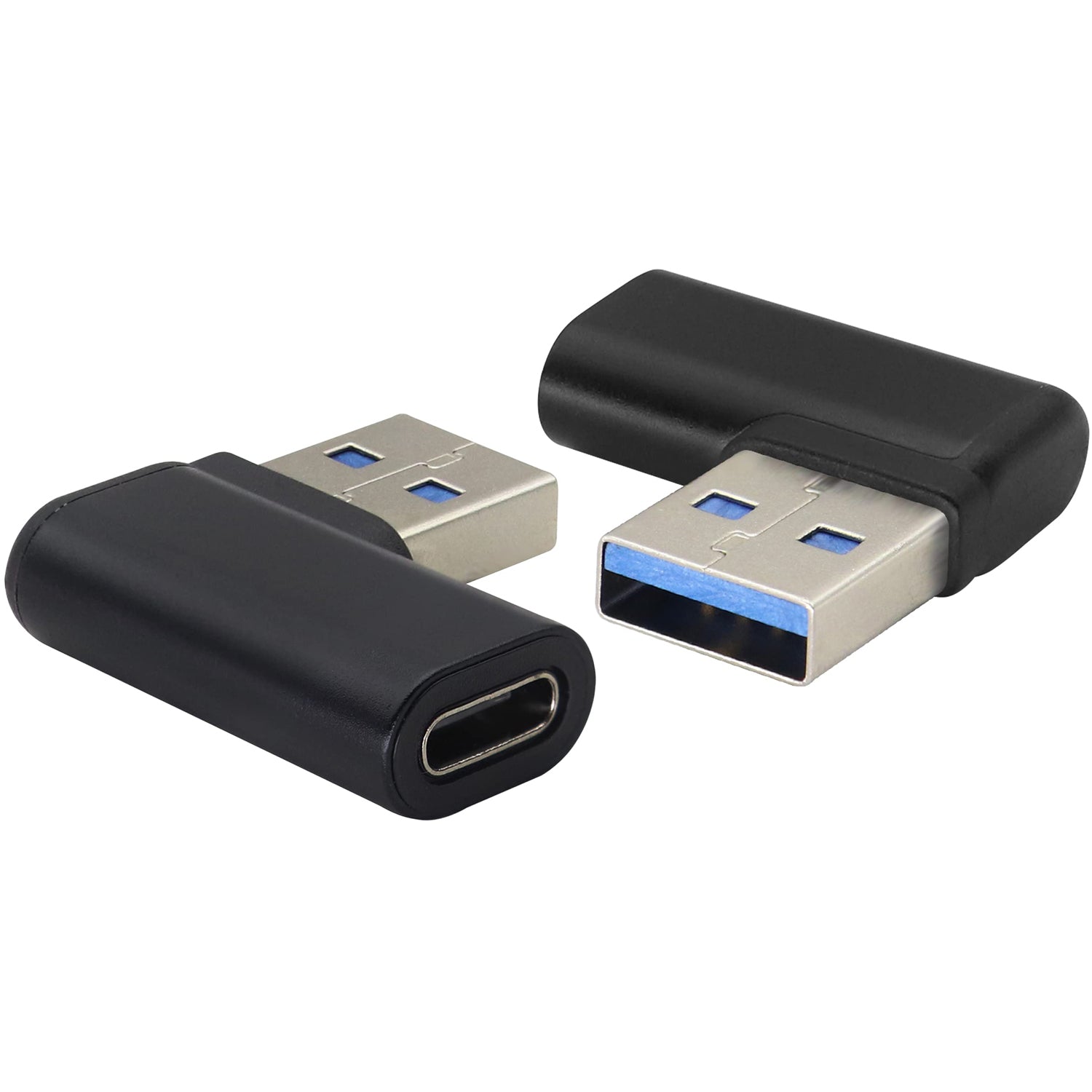 90 Degree USB C Female to USB 3.0 Male Adapter Right Angle USB Type C to USB 3.0 A Converter On The Go(OTG) for PC Laptops Power Banks Chargers More USB and Type-C Devices