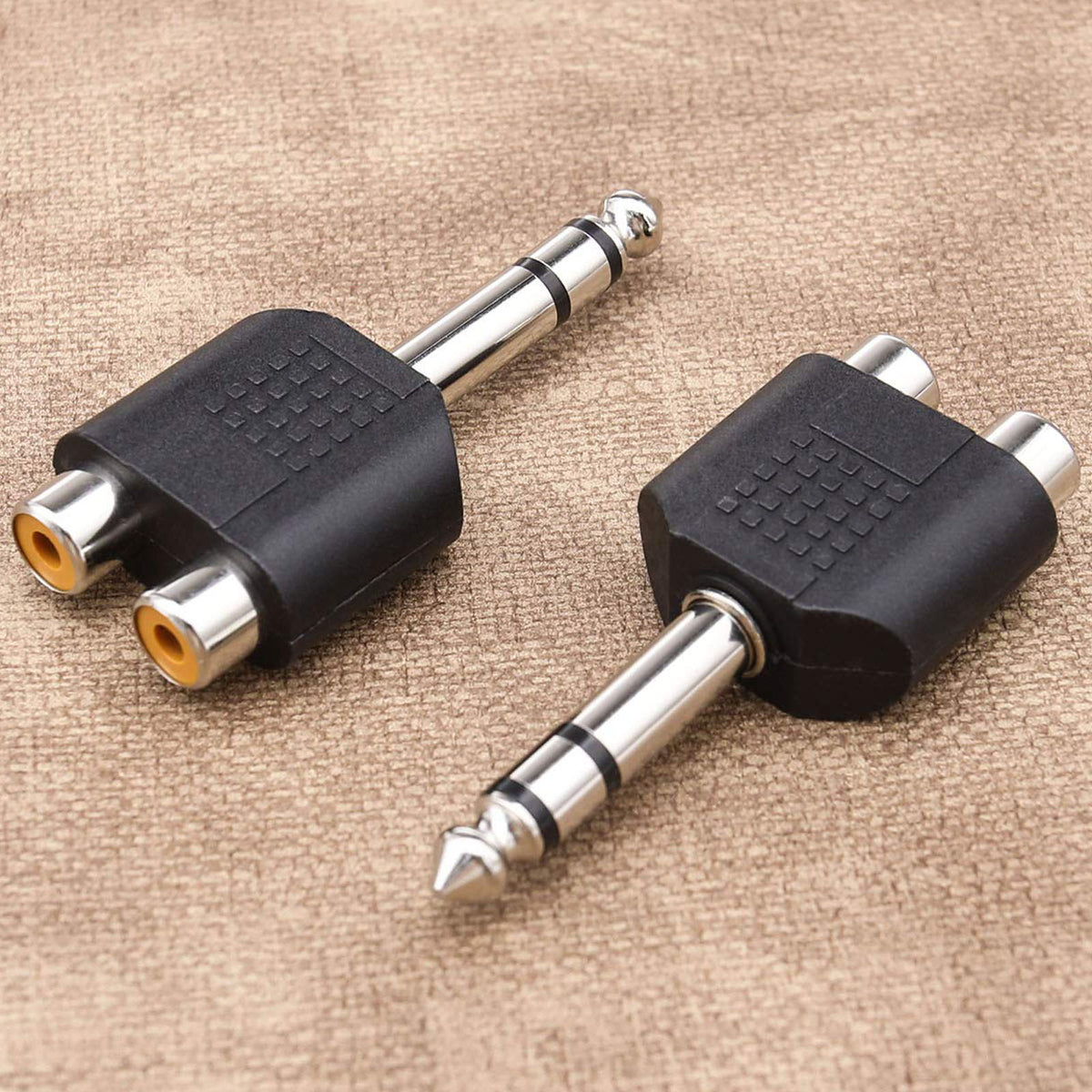6.35mm (1/4 Inch) Stereo TRS Male to Dual RCA Female Adapter – Audio Splitter for Home Theater Amplifier DJ Mixer Speaker