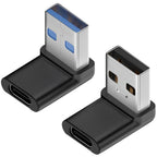 90 Degree USB-A to USB-C Adapter Right Angle – USB 3.2 10Gbps USB-A Male to USB-C Female Converter for Laptop PC Charger Hub