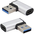 USB-C Female to USB-A 3.0 Male Adapter 90° Right Angle OTG – 5Gbps 15W Aluminum Alloy Converter for Laptop PC Power Bank Charger