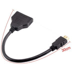 1-in-2-Out HDMI-compatible Splitter Cable – Male to 2×Female 1080P Mirror Only for TV Monitor Projector Xbox PS3 30cm