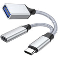 2-in-1 USB C OTG Adapter with 10W PD Charging + USB-A 2.0 Port – Compatible with iPhone 15, MacBook, Samsung Galaxy