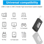 USB C Male to Female Adapter 10Gbps USB 3.2 Extender Type C Port Saver 5A 30V Fast Charging 4K Video for Laptop PC Phone Tablet TV Gamepad SSD Hub
