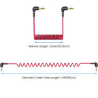 3.5mm TRS Male to Male Coiled Microphone Cable Right Angle Plug for Camera Wireless Mic Receiver DSLR Camcorder Compatible with Rode SC2