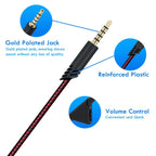 2M Replacement Audio Cable with Volume Control Compatible with Astro A10 A30 A40 TR Gaming Headset PS5 PS4 Xbox PC Aux Cord 6.5ft Red