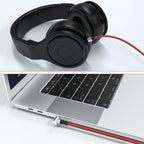 Coiled Replacement Audio Cable for Beats Pro Detox Solo HD Studio 3.5mm Right Angle to Straight Aux Cord with 6.35mm 6.5mm Adapter 1.8m Spring Wire