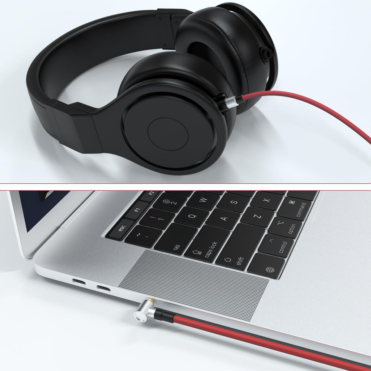 Coiled Replacement Audio Cable for Beats Pro Detox Solo HD Studio 3.5mm Right Angle to Straight Aux Cord with 6.35mm 6.5mm Adapter 1.8m Spring Wire