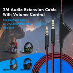 2M Replacement Audio Cable with Volume Control Compatible with Astro A10 A30 A40 TR Gaming Headset PS5 PS4 Xbox PC Aux Cord 6.5ft Red