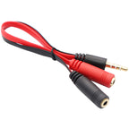 3.5mm Headset Splitter Cable 4 Pole TRRS Male to 2x 3.5mm Female Headphone Mic Audio Y Splitter for PS4 PS5 Controller Gaming Headset Laptop PC Phone
