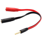 3.5mm Headset Splitter Cable 4 Pole TRRS Male to 2x 3.5mm Female Headphone Mic Audio Y Splitter for PS4 PS5 Controller Gaming Headset Laptop PC Phone