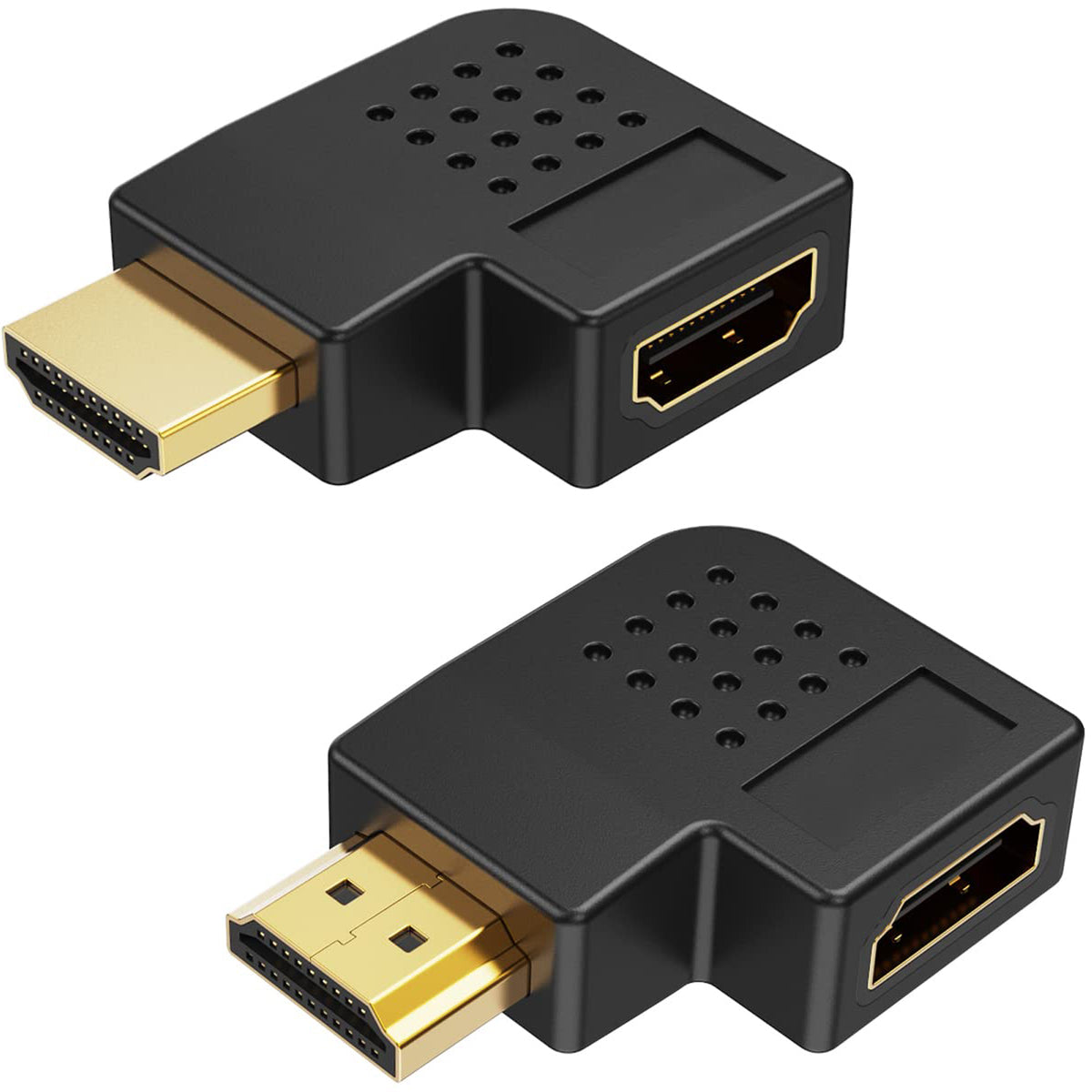 90 & 270 Degree Right Angle Adapter Compatible with HDMI, Male to Female L Shape Flat Extender for Wall TV, Roku, PS5, Fire Stick, Chromecast, Switch, Laptop, Xbox, PC