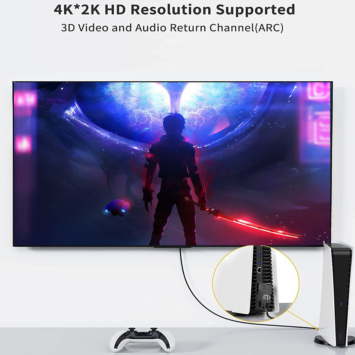 90 & 270 Degree Right Angle Adapter Compatible with HDMI, Male to Female L Shape Flat Extender for Wall TV, Roku, PS5, Fire Stick, Chromecast, Switch, Laptop, Xbox, PC
