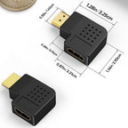 90 & 270 Degree Right Angle Adapter Compatible with HDMI, Male to Female L Shape Flat Extender for Wall TV, Roku, PS5, Fire Stick, Chromecast, Switch, Laptop, Xbox, PC