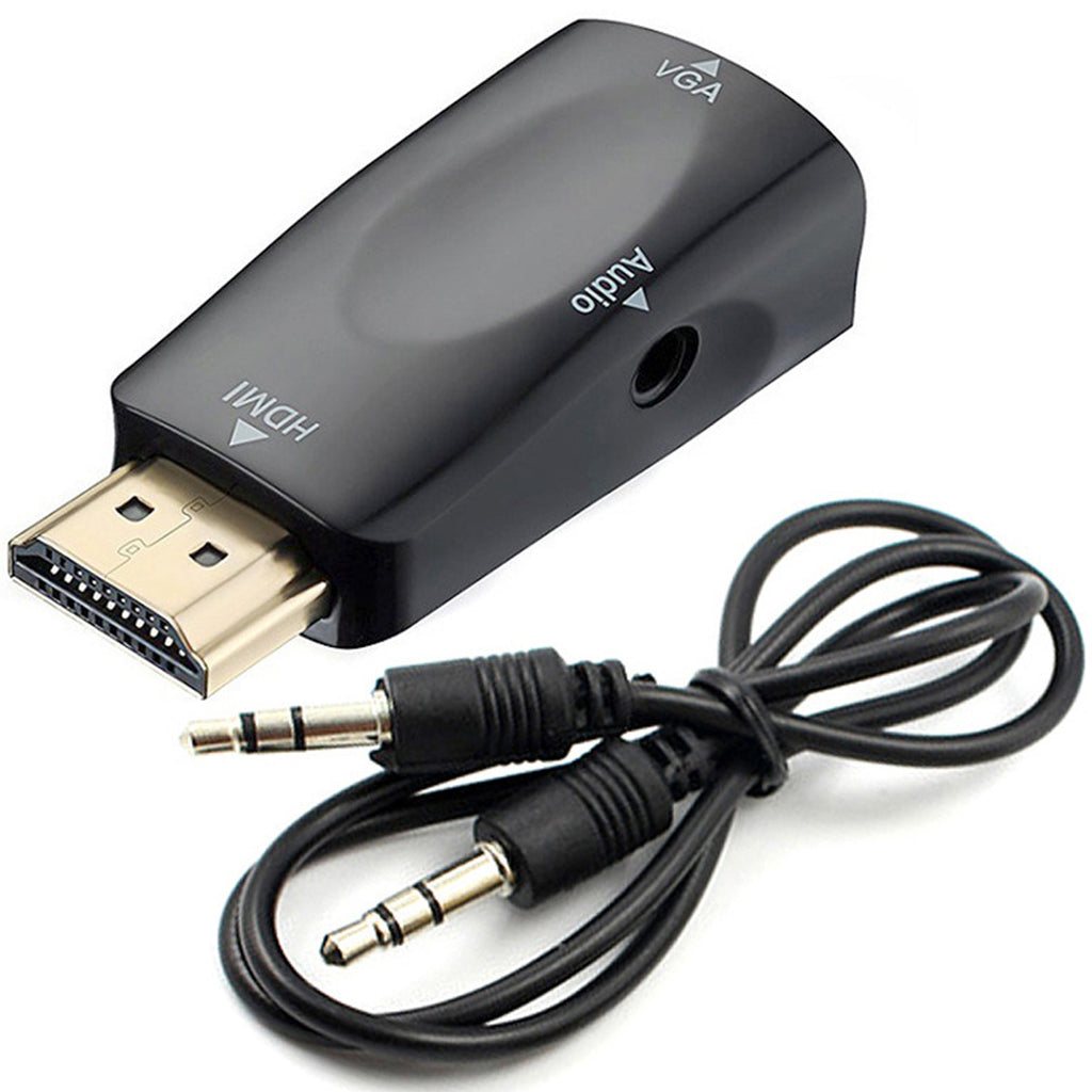 1080P HDMI to VGA Adapter Converter with 3.5mm Audio Output Cable HDMI Male to VGA Female Gold Plated for Laptop PC TV Box Xbox PS3 Monitor Projector