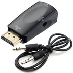 1080P HDMI to VGA Adapter Converter with 3.5mm Audio Output Cable HDMI Male to VGA Female Gold Plated for Laptop PC TV Box Xbox PS3 Monitor Projector