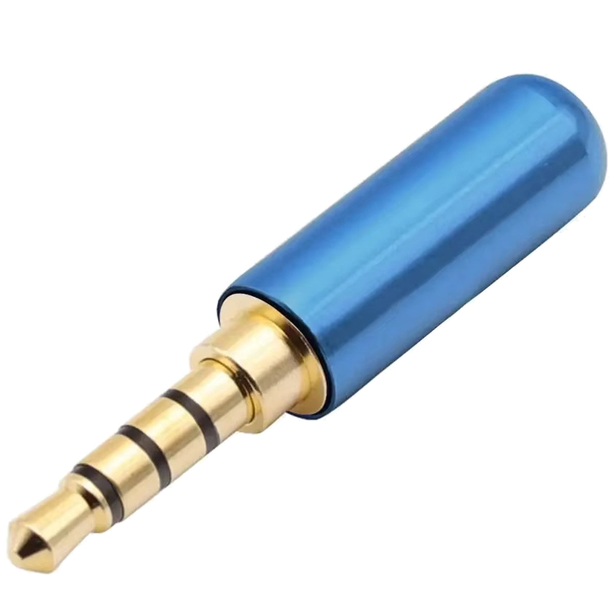 3.5mm TRRS 4 Pole Male Solder Audio Plug Connector 1/8 Inch Gold Plated DIY Replacement Jack for Headphone Headset Microphone Cable Repair Metal Shell