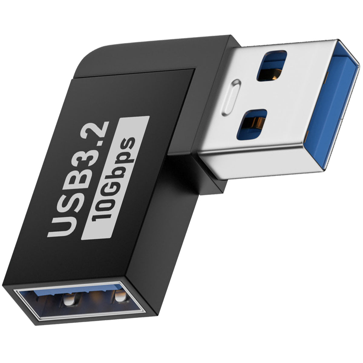 USB 3.2 Type A Male to Female 90 Degree Left Right Angle Adapter 10Gbps 5V 3A Extender for Laptop PC Hard Drive Hub Printer Scanner TV