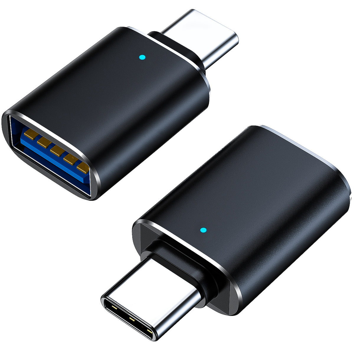 USB C Male to USB 3.0 Female Adapter with LED Indicator High-Speed OTG Converter Compatible with Laptops Tablets